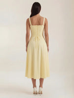 Women's Thin Strap Corset Midi Dress