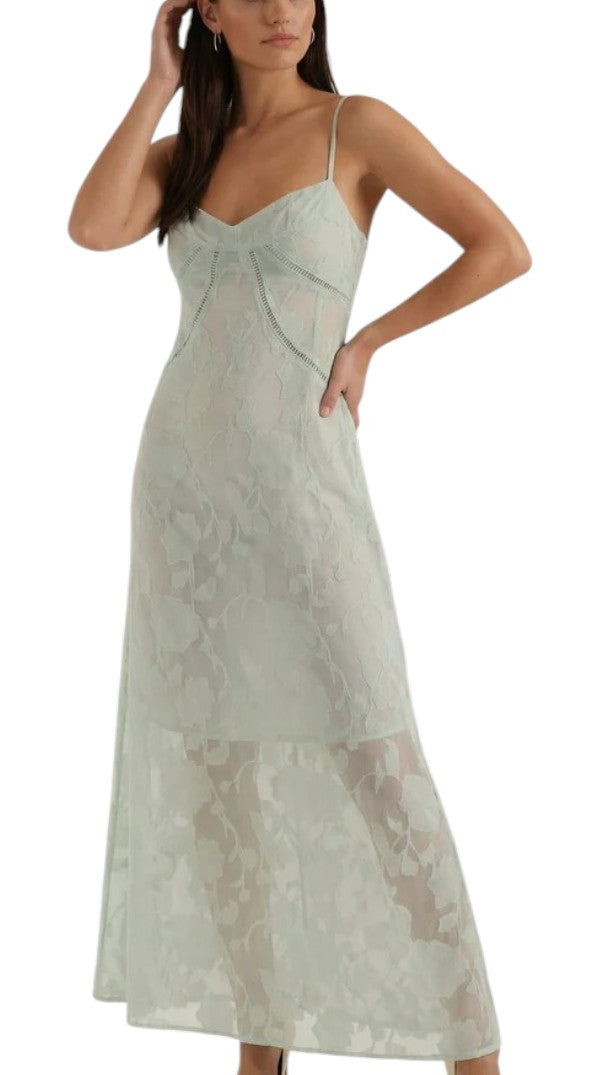Women's Thin Strap Lace Midi Dress