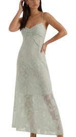 Women's Thin Strap Lace Midi Dress