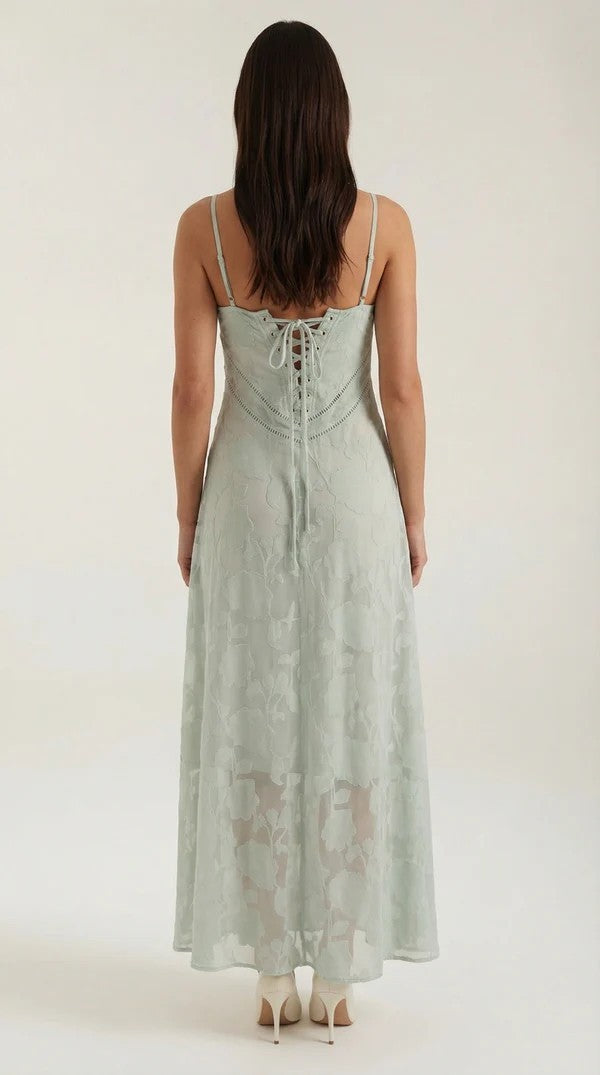 Women's Thin Strap Lace Midi Dress