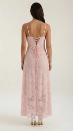 Women's Thin Strap Lace Midi Dress