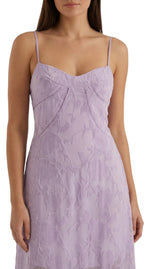 Women's Thin Strap Lace Midi Dress