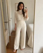 Women's Three Piece Set - Elegant Wide Leg Pants