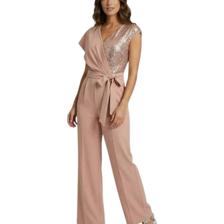 Women's Tie Belt Bodice Jumpsuit