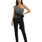 Women's Tie Belt Bodice Jumpsuit