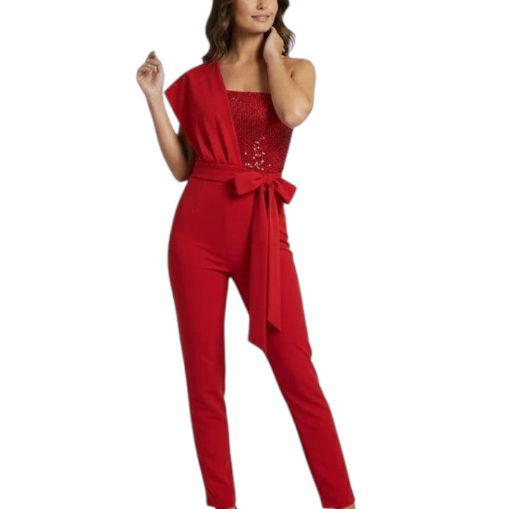 Women's Tie Belt Bodice Jumpsuit