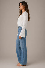 Women’s Tie Front Flare Sleeve Blouse