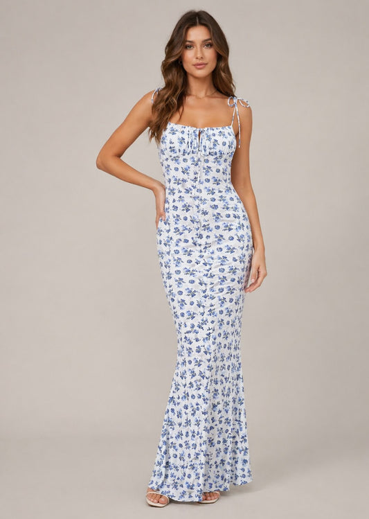 Women’s Tie Strap Bodycon Maxi Dress