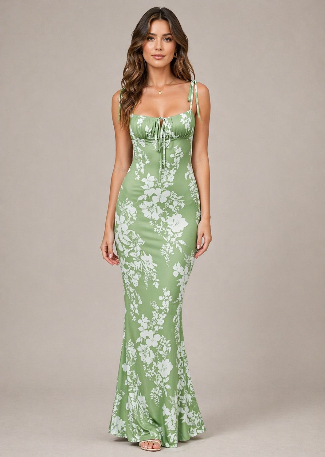 Women’s Tie Strap Bodycon Maxi Dress