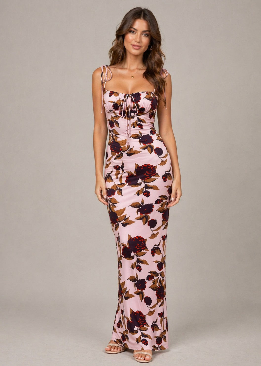 Women’s Tie Strap Bodycon Maxi Dress