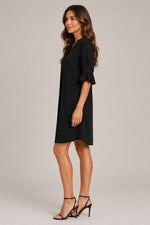 Women’s V-Neck Elbow Sleeve Mini Dress