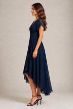 Women’s V-Neck Flutter Sleeve Midi Dress