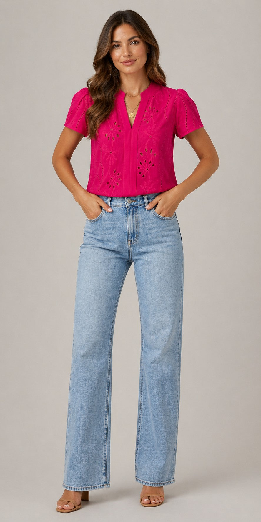 Women’s V-Neck Short Sleeve Blouse