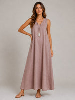 Women's V-Neck Sleeveless Maxi Dress