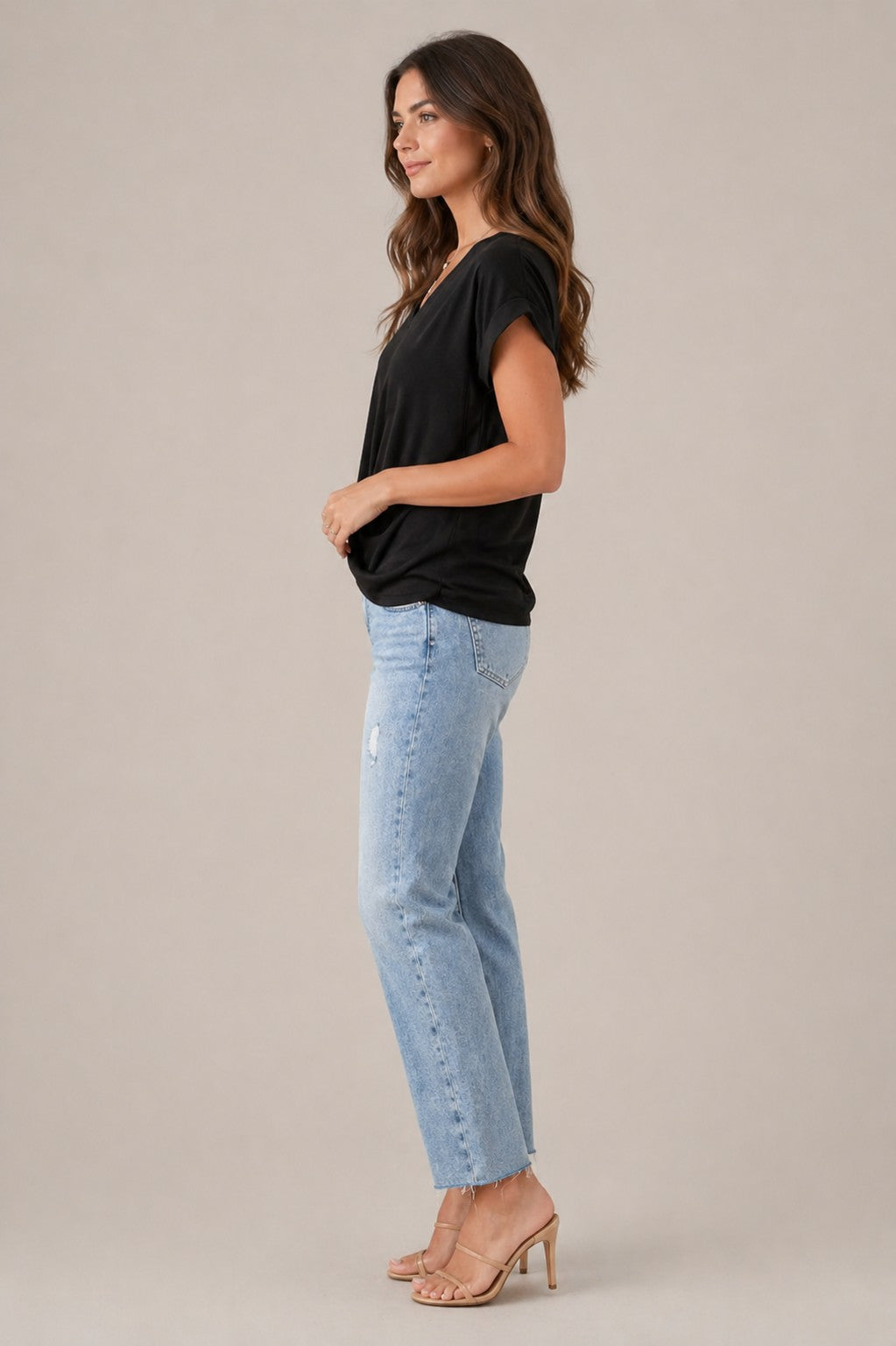 Women’s V-Neck Twist Front Top