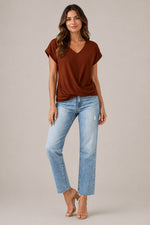 Women’s V-Neck Twist Front Top