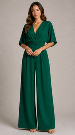 Women's V-Neck Wide Sleeve Jumpsuit