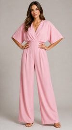 Women's V-Neck Wide Sleeve Jumpsuit