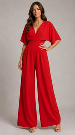 Women's V-Neck Wide Sleeve Jumpsuit