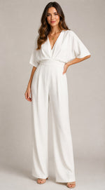 Women's V-Neck Wide Sleeve Jumpsuit