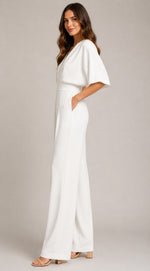 Women's V-Neck Wide Sleeve Jumpsuit
