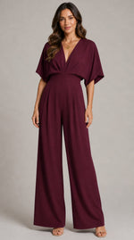 Women's V-Neck Wide Sleeve Jumpsuit