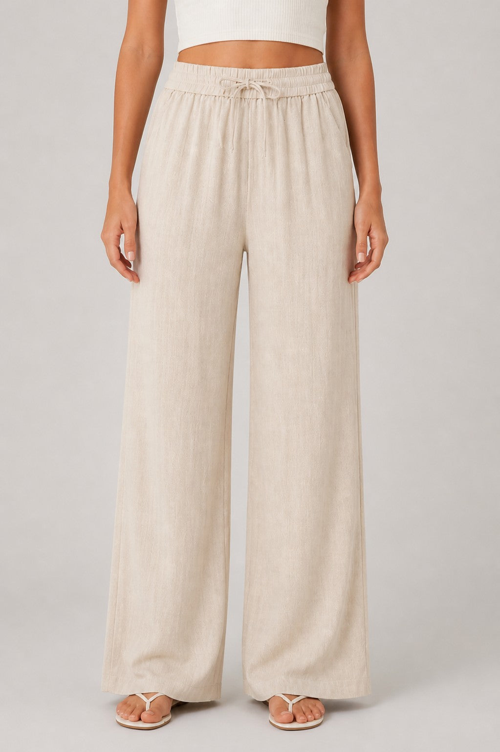 Women's Wide-Leg Drawstring Waist Pants