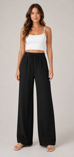 Women's Wide-Leg Drawstring Waist Pants
