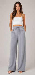 Women's Wide-Leg Drawstring Waist Pants