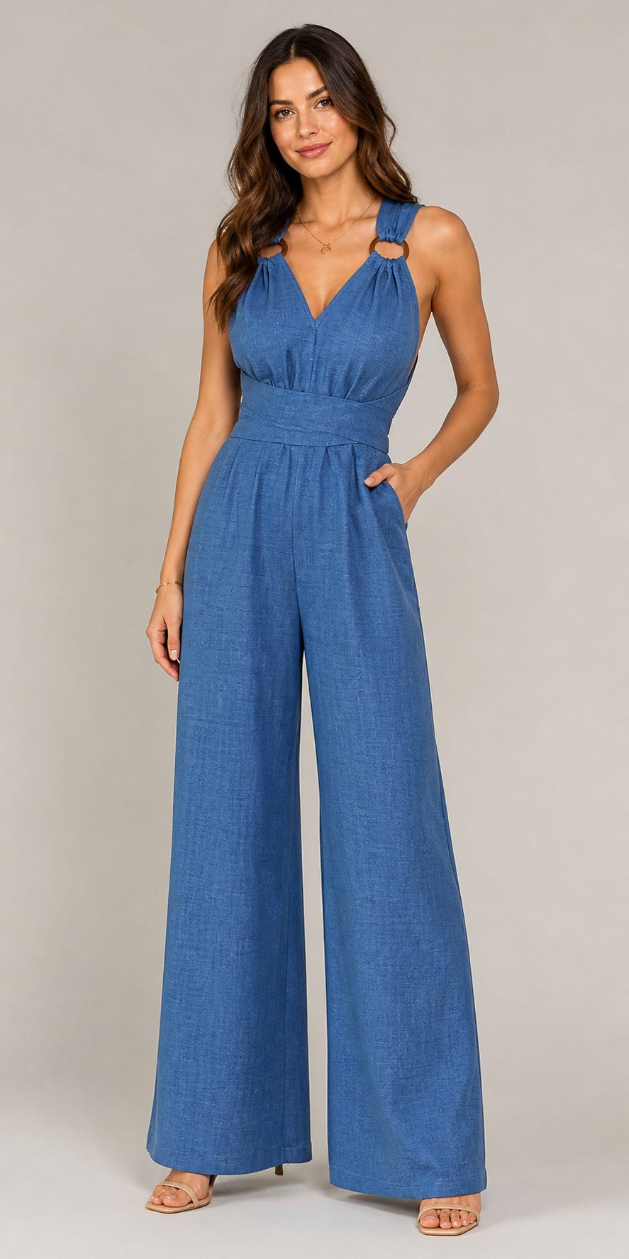 Women’s Wide-Leg Sleeveless Jumpsuit