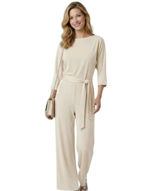 Women's Wide-Leg Tie Belt Jumpsuit