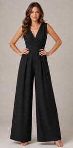 Women's Wide-Leg V-Neck Sleeveless Jumpsuit