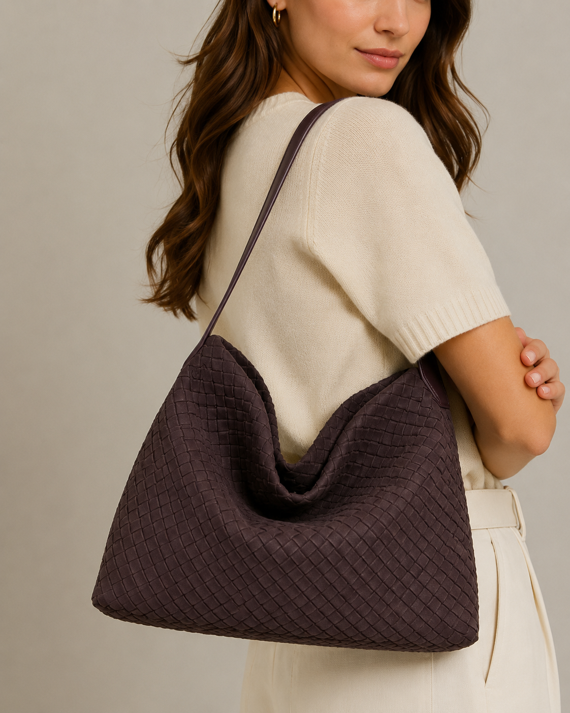 Woven Hobo Bag for Women – Slouchy Shoulder Handbag