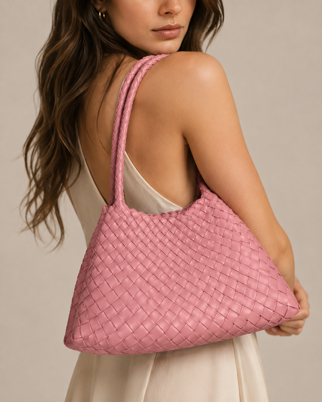 Women's Woven Top Handle Tote Bag