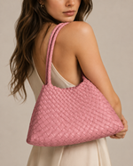 Women's Woven Top Handle Tote Bag