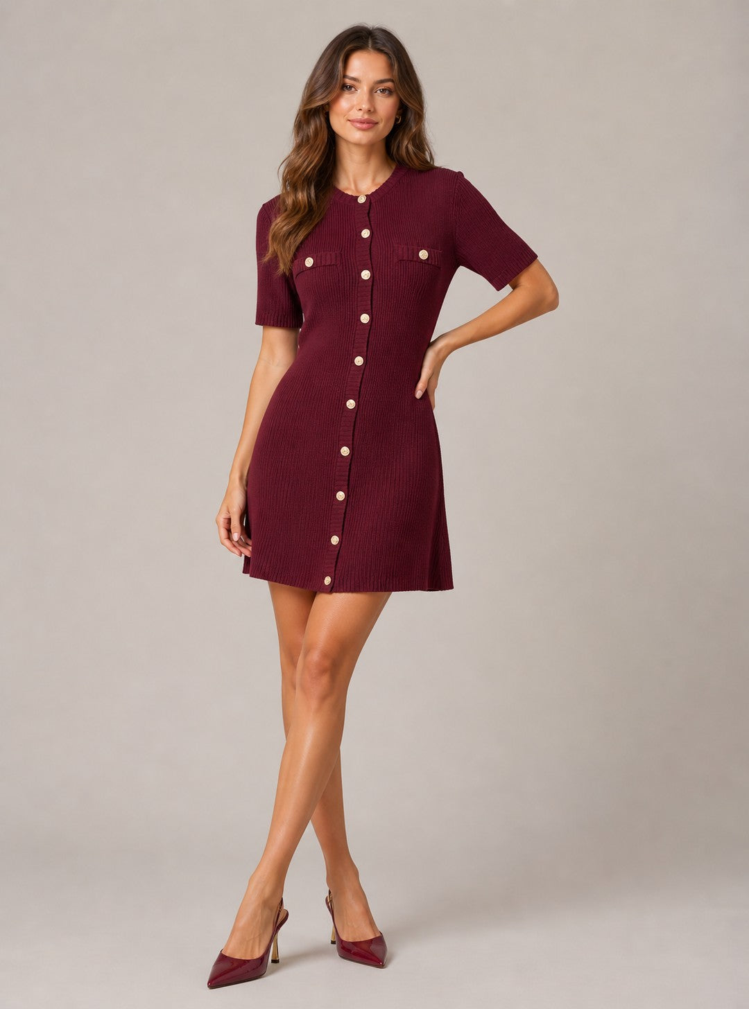 Women's Button-Front Mini Dress