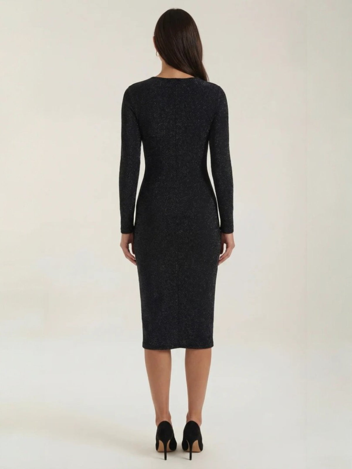 Women's Long Sleeve Fitted Midi Dress