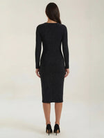 Women's Long Sleeve Fitted Midi Dress