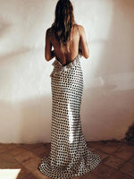 Women's Polka Dot Mermaid Maxi Dress