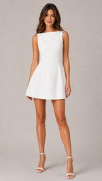 Women's Sleeveless Bateau Neck Mini Dress